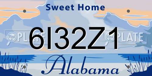 6I32Z1 Alabama License Plate