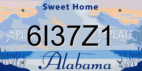 6I37Z1 Alabama License Plate