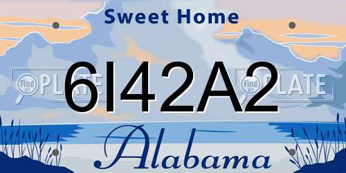 6I42A2 Alabama License Plate