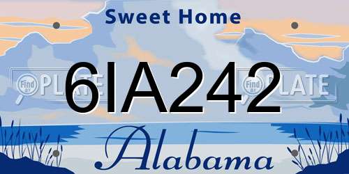 6IA242 Alabama License Plate