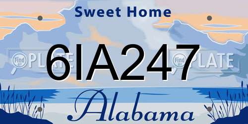 6IA247 Alabama License Plate
