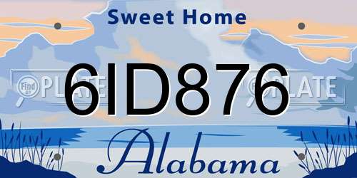 6ID876 Alabama License Plate