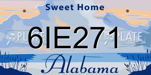 6IE271 Alabama License Plate