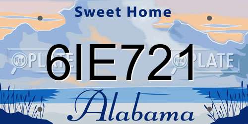 6IE721 Alabama License Plate