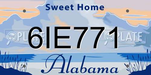 6IE771 Alabama License Plate