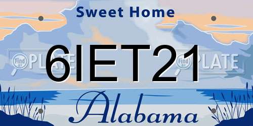 6IET21 Alabama License Plate