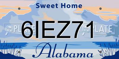 6IEZ71 Alabama License Plate