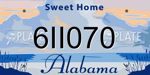 6II070 Alabama License Plate