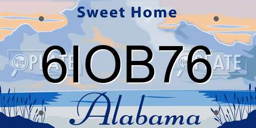 6IOB76 Alabama License Plate