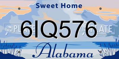 6IQ576 Alabama License Plate