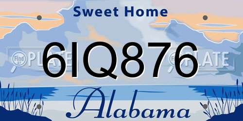 6IQ876 Alabama License Plate