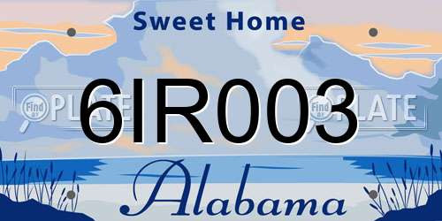6IR003 Alabama License Plate