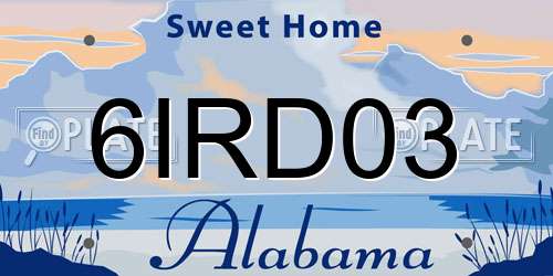 6IRD03 Alabama License Plate