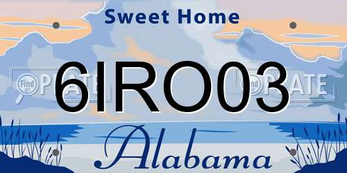 6IRO03 Alabama License Plate