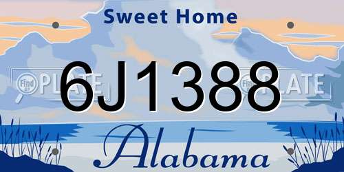 6J1388 Alabama License Plate