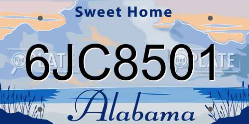 6JC8501 Alabama License Plate
