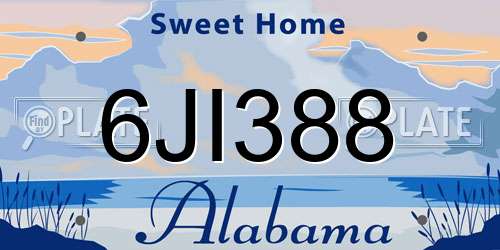 6JI388 Alabama License Plate