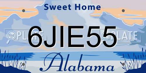 6JIE55 Alabama License Plate