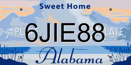 6JIE88 Alabama License Plate