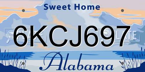 6KCJ697 Alabama License Plate