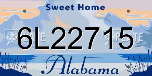 6L22715 Alabama License Plate