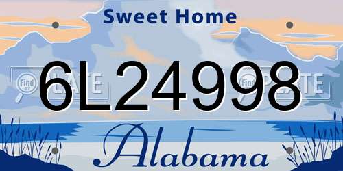 6L24998 Alabama License Plate