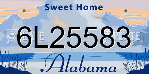 6L25583 Alabama License Plate
