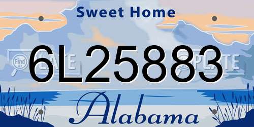 6L25883 Alabama License Plate