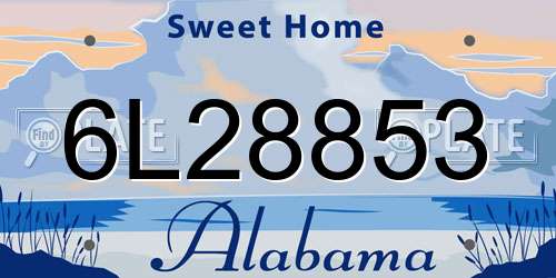 6L28853 Alabama License Plate