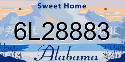 6L28883 Alabama License Plate