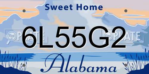 6L55G2 Alabama License Plate