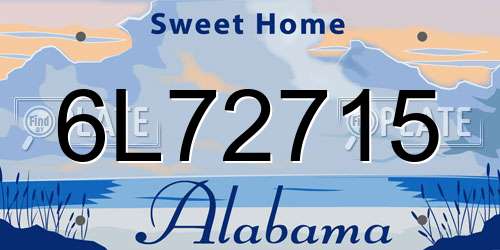 6L72715 Alabama License Plate