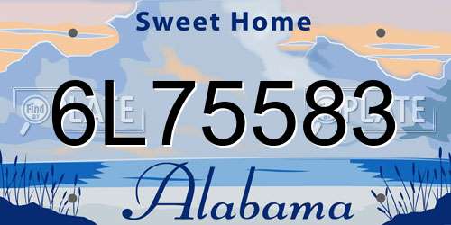 6L75583 Alabama License Plate
