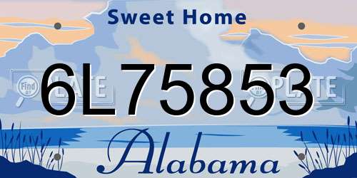 6L75853 Alabama License Plate