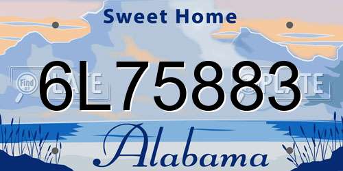 6L75883 Alabama License Plate
