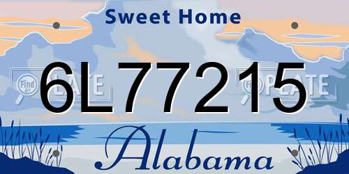 6L77215 Alabama License Plate