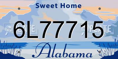 6L77715 Alabama License Plate