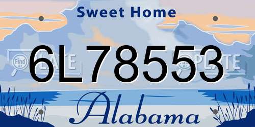 6L78553 Alabama License Plate