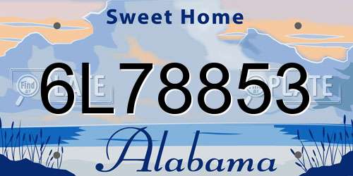 6L78853 Alabama License Plate