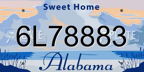 6L78883 Alabama License Plate