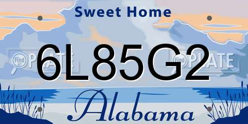 6L85G2 Alabama License Plate