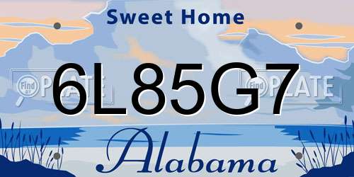6L85G7 Alabama License Plate