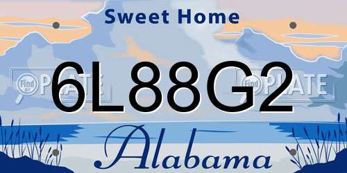 6L88G2 Alabama License Plate