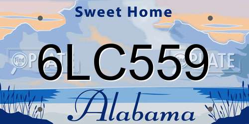 6LC559 Alabama License Plate