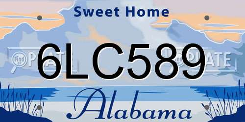 6LC589 Alabama License Plate