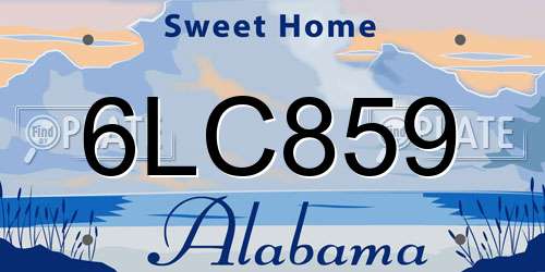 6LC859 Alabama License Plate