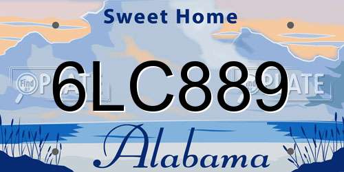 6LC889 Alabama License Plate