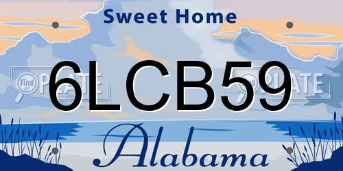 6LCB59 Alabama License Plate
