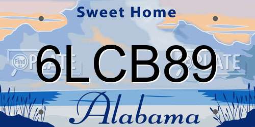 6LCB89 Alabama License Plate