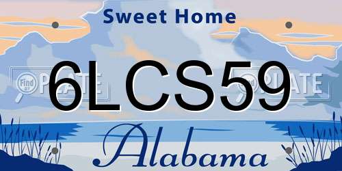 6LCS59 Alabama License Plate